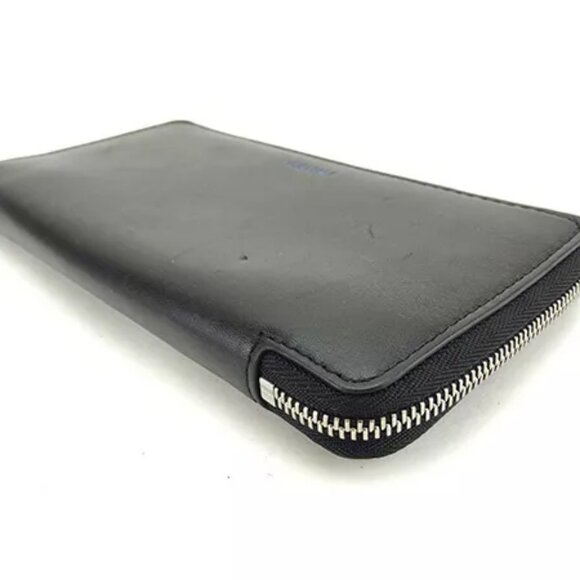 Celine Wallet Purse Long Wallet Logo Black Blue Woman Authentic Used - Picture 3 of 6